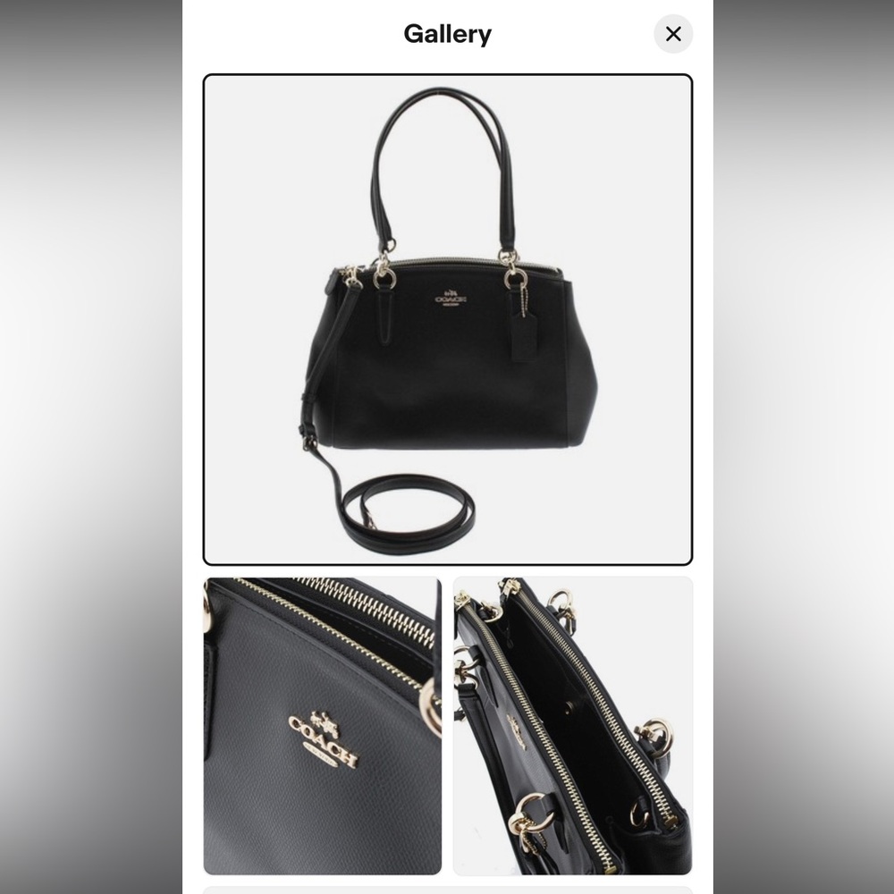 COACH Christie Leather Carryall Shoulder Bag 
Black - Preowned crossbody